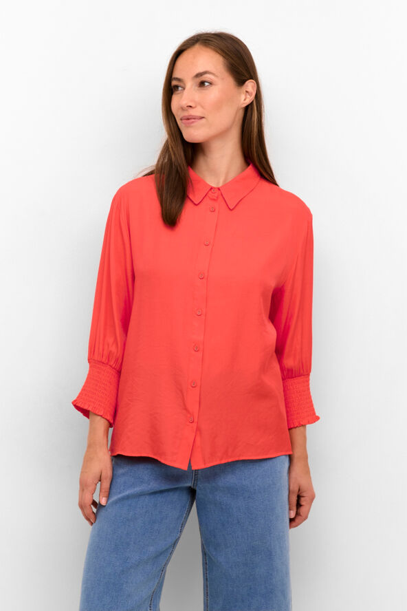 Cream NolaCR Shirt Hot coral