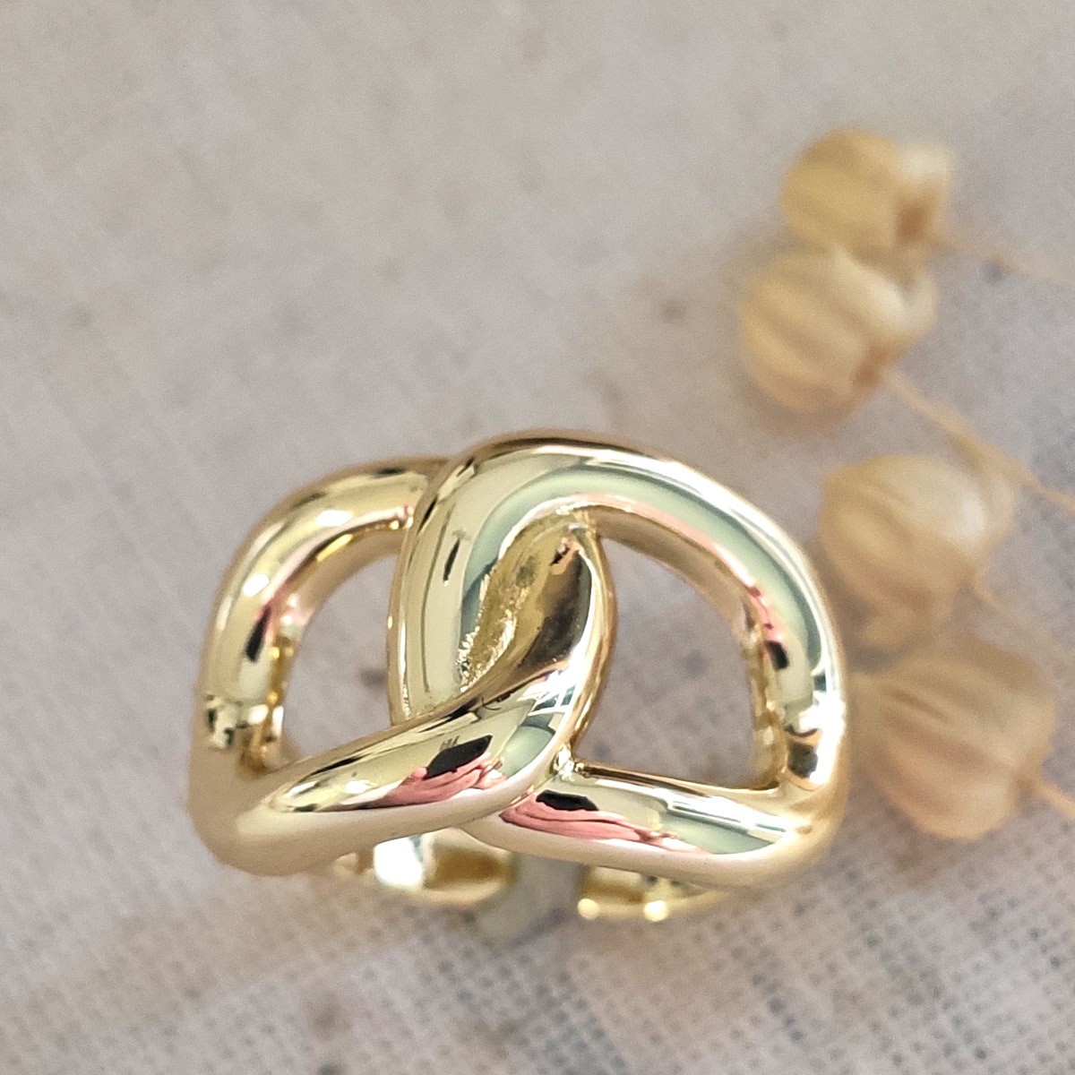 Bague ajustable - Laiton plaqué or