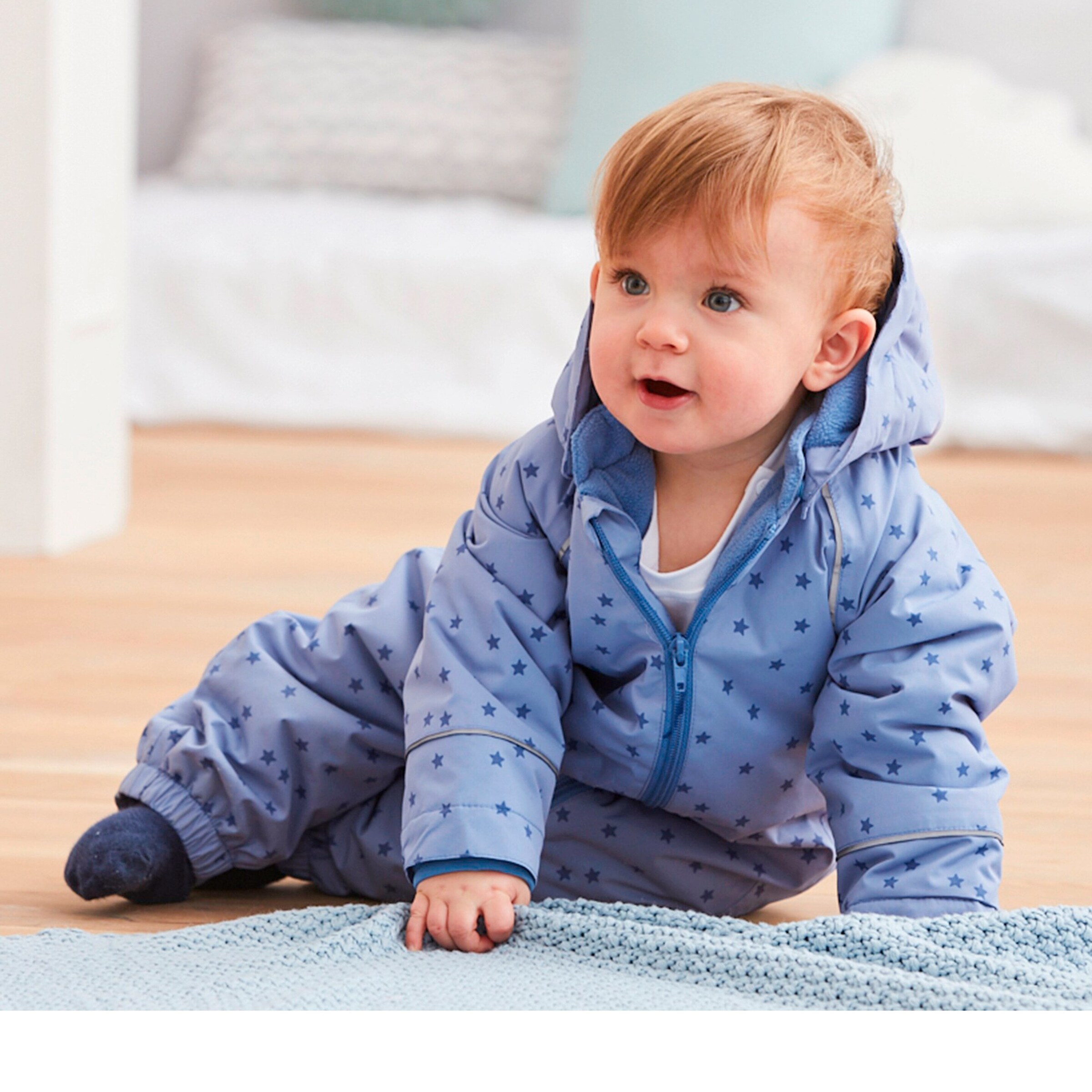 Bornino Schneeoverall mit Kapuze Sterne blue