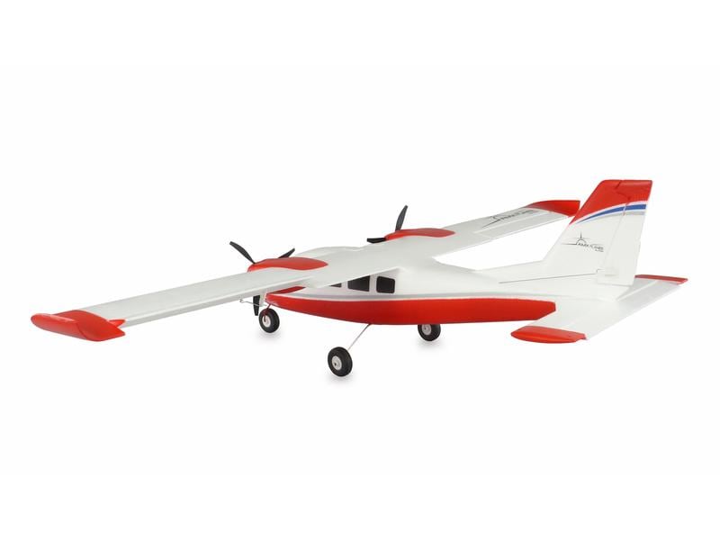 Amewi Motorflugzeug P68 Hochdecker 850 mm Rot, PNP Zweimotoriges Trainer-Flugmodell