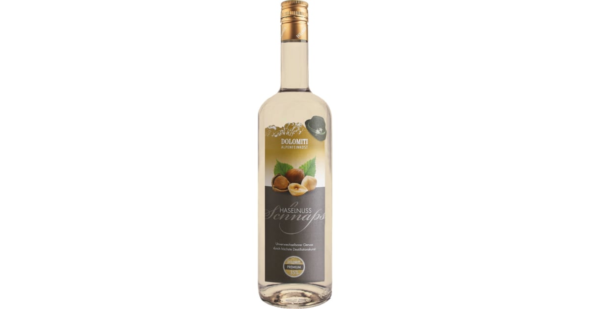 Dolomiti Haselnussschnaps 35% 1,0 Liter (Einweg)
