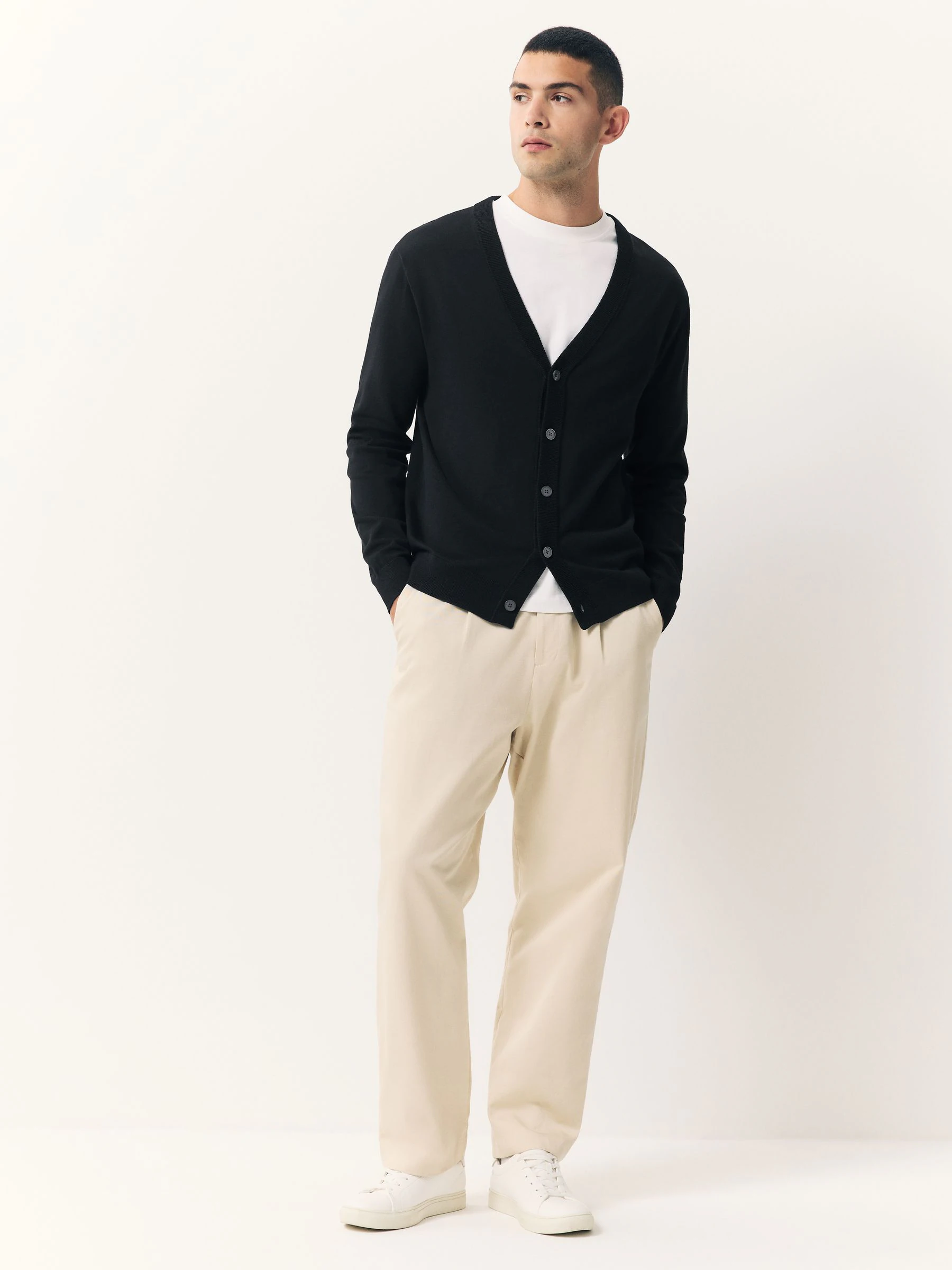 Zwart - Regular-fit vest met hoog katoengehalte