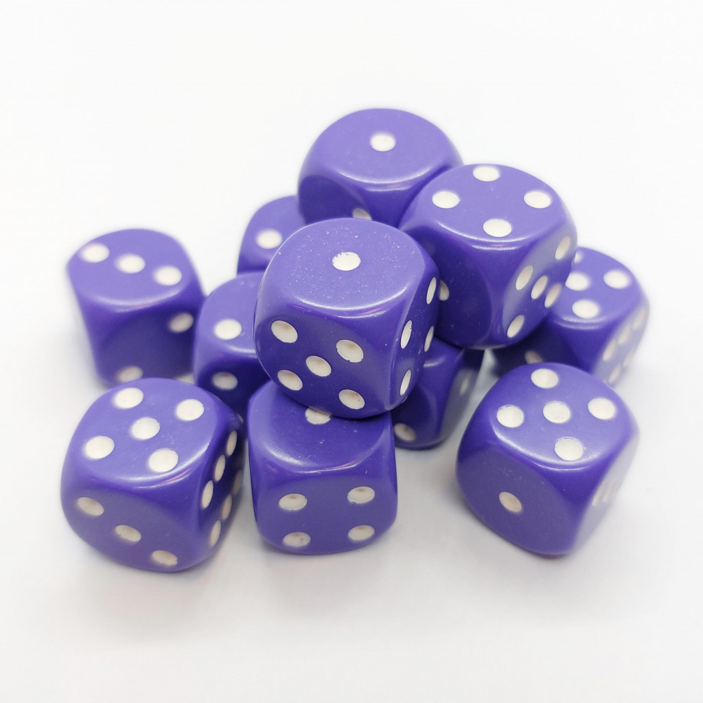 Set de 12 Dés 6 Faces Chessex : Opaques