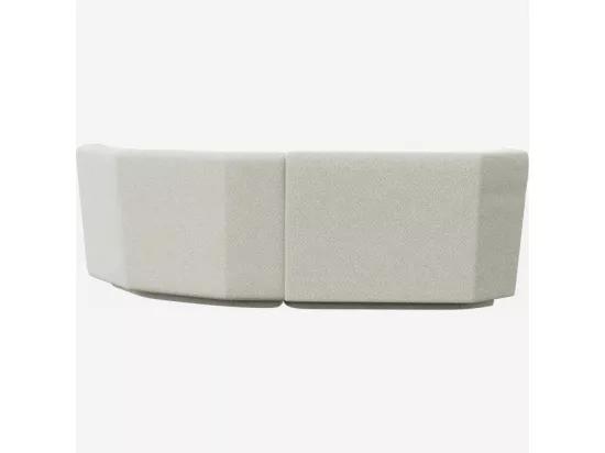 HABITAT - Canapé modulable 2 places avec angle droit en tissu - Blanc albâtre - Design by Anthony Guerrée - Umberto