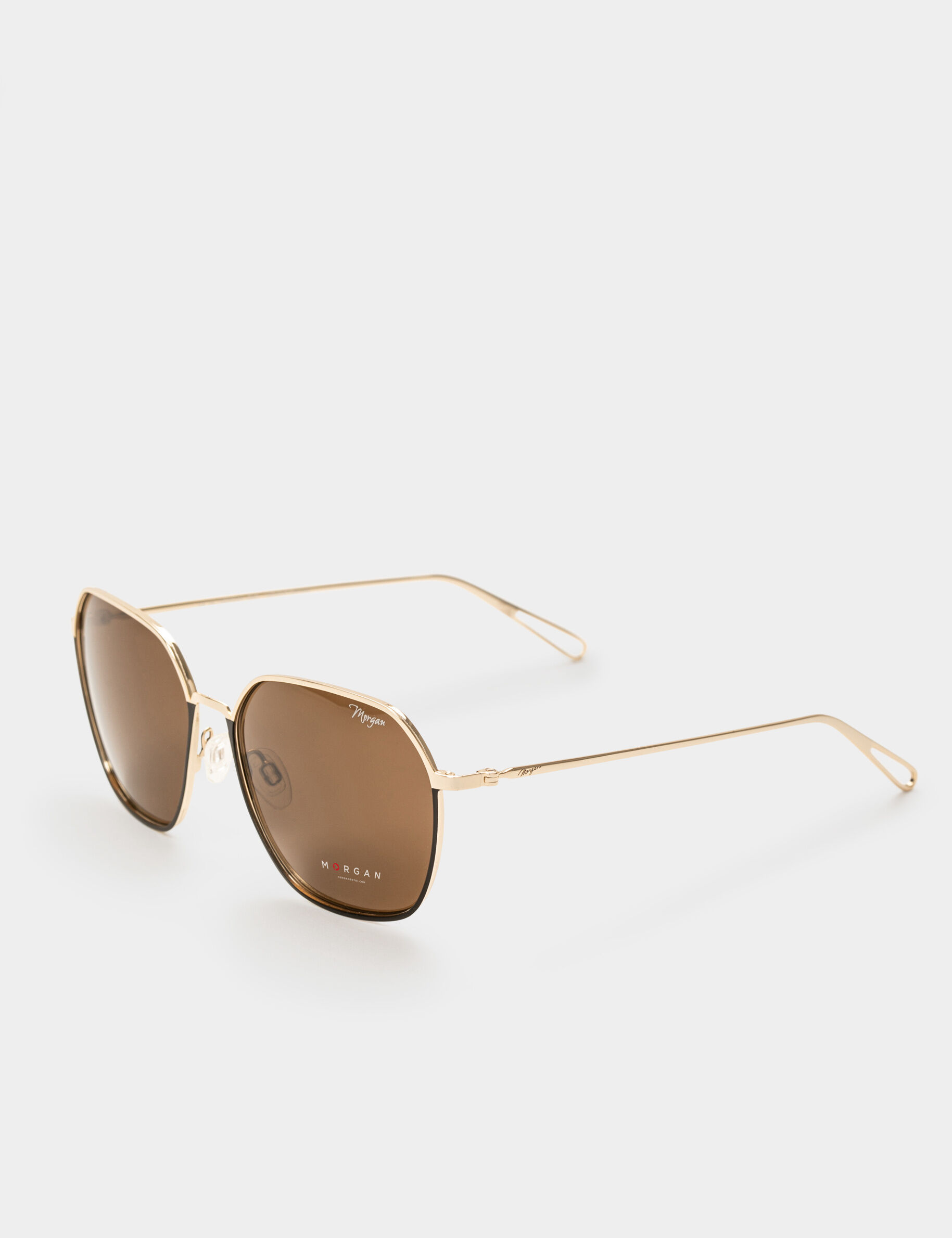 Lunettes de soleil hexagones noir femme - noir