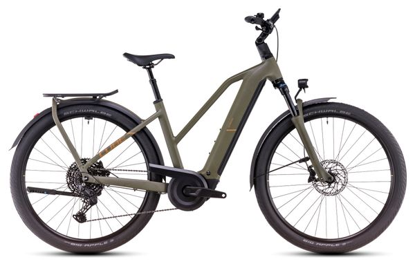 VTC Électrique Cube Kathmandu Hybrid Pro 800 Trapeze Shimano Cues 11V 800 Wh 700 mm Vert Dusty Olive 2025