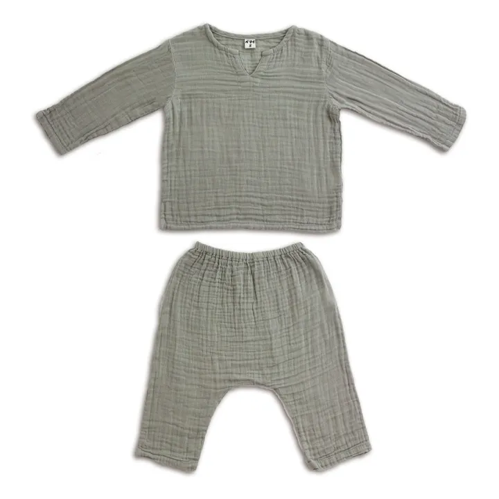 Numero 74 Tunisien + Pantalon Coton Bio Zac | Gris clair