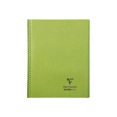 Clairefontaine Koverbook - Cahier à spirale polypro 24 x 32 cm - 160 pages - petits carreaux (5x5 mm) - disponible dans différentes couleurs