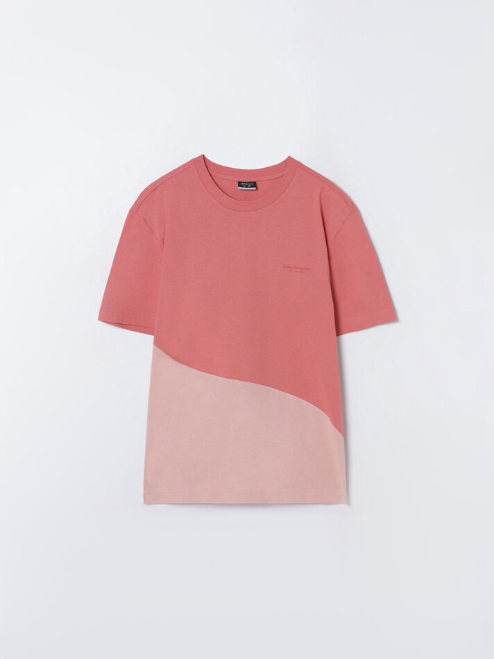 Camiseta color block - Avermelhada