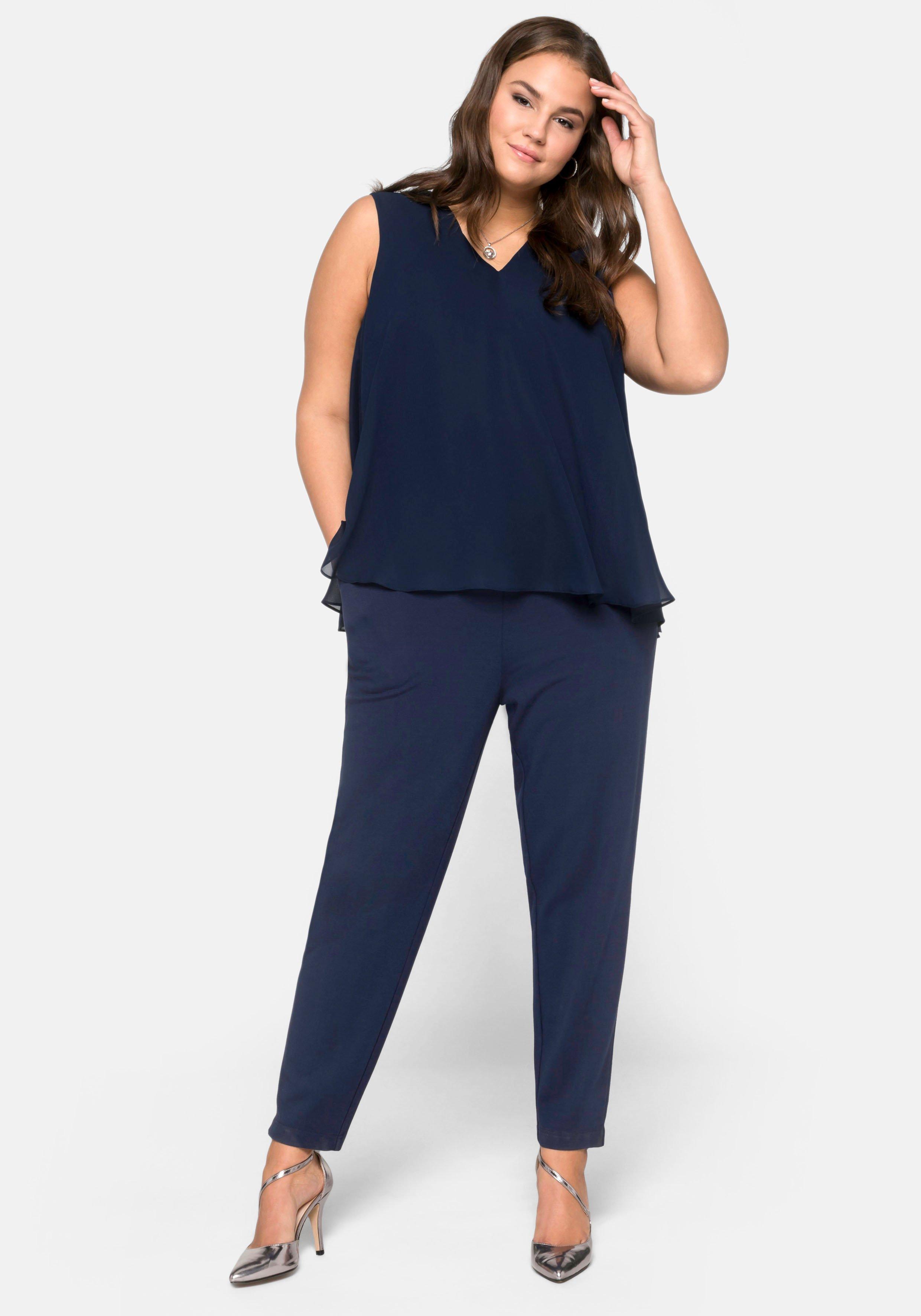 Jumpsuit im Lagenlook mit Chiffon-Oberteil