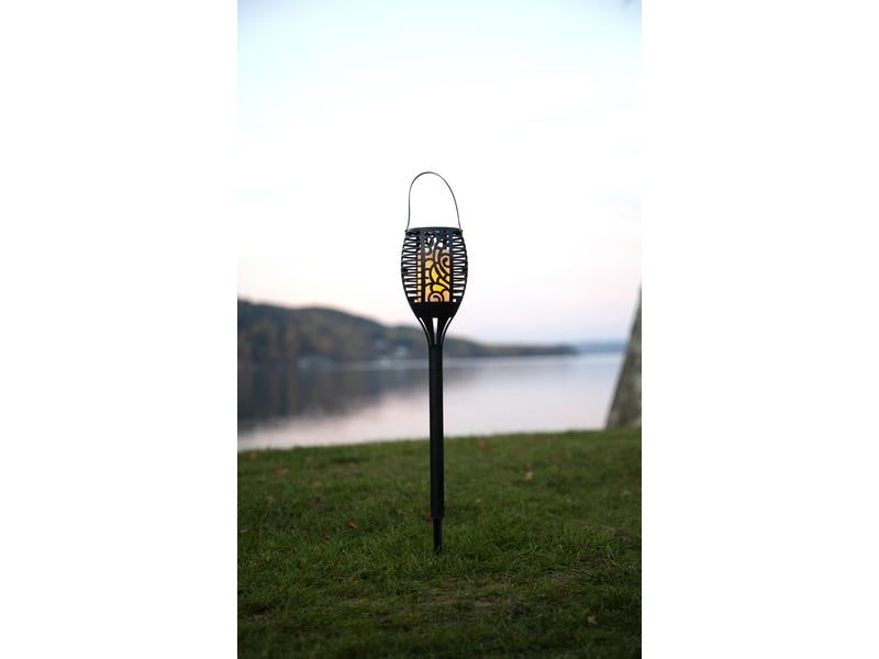 Star Trading Gartenlicht Solar Flame, Schwarz Solar Fackel mit Kerzeneffekt