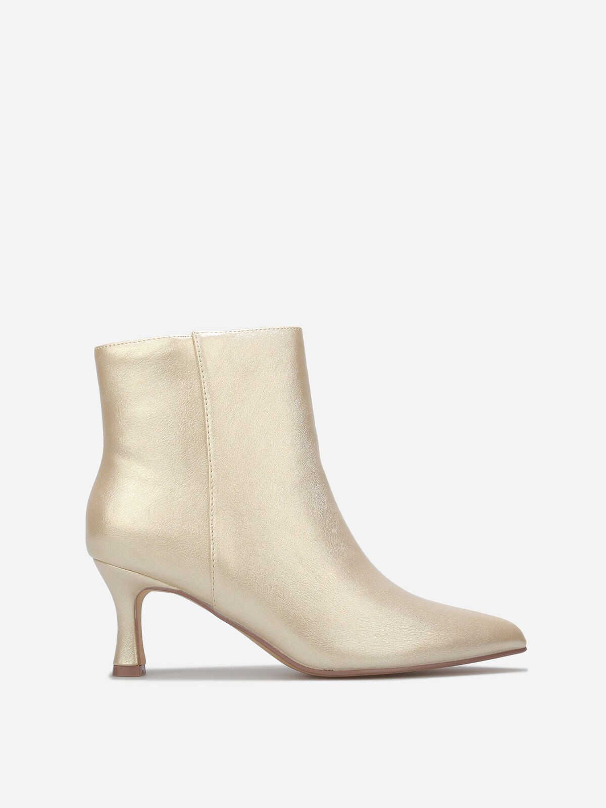 Bottines pointues à petit talon- Doré
