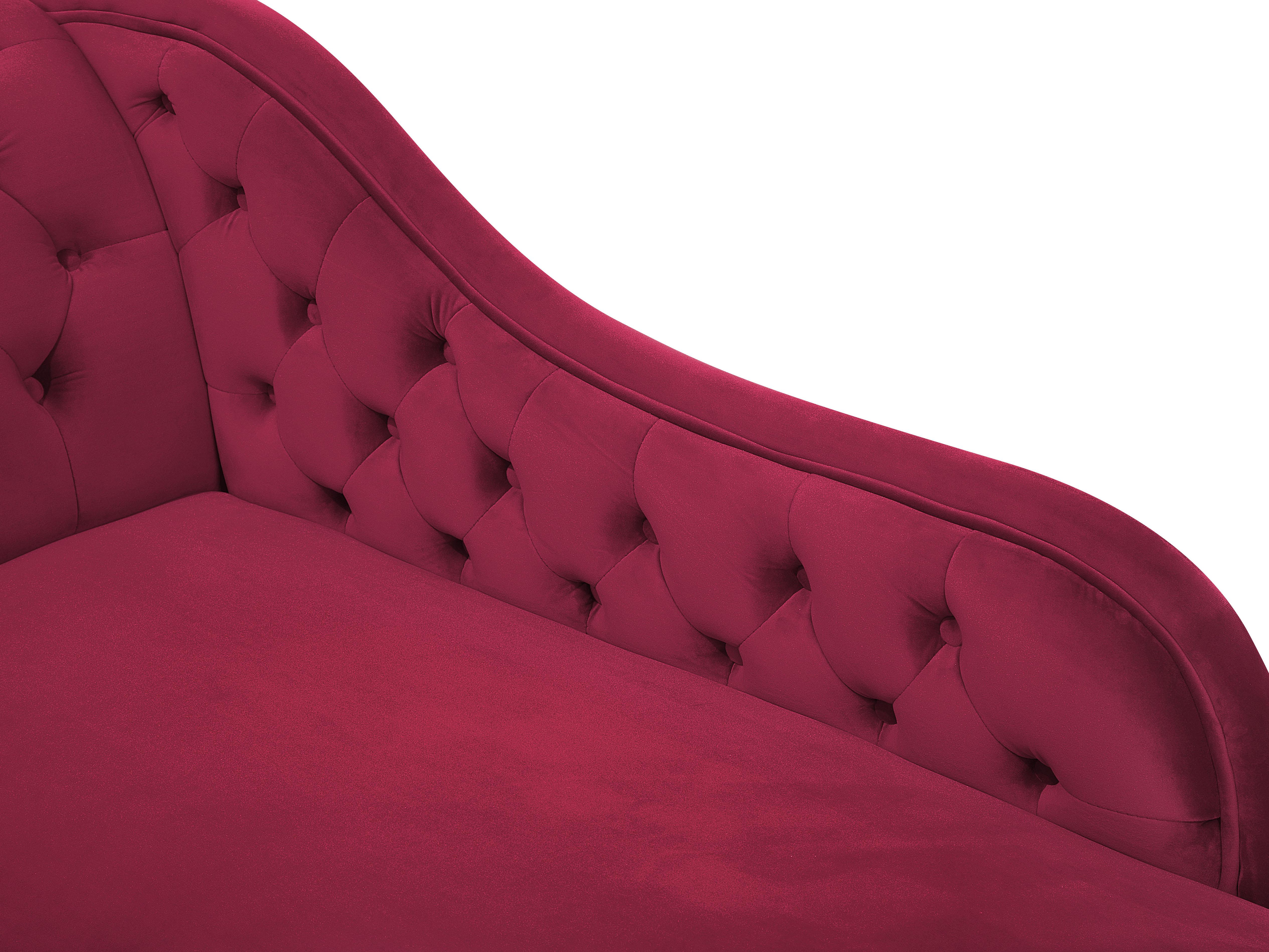Linkszijdige chaise longue NIMES Fluweel Bordeauxrood