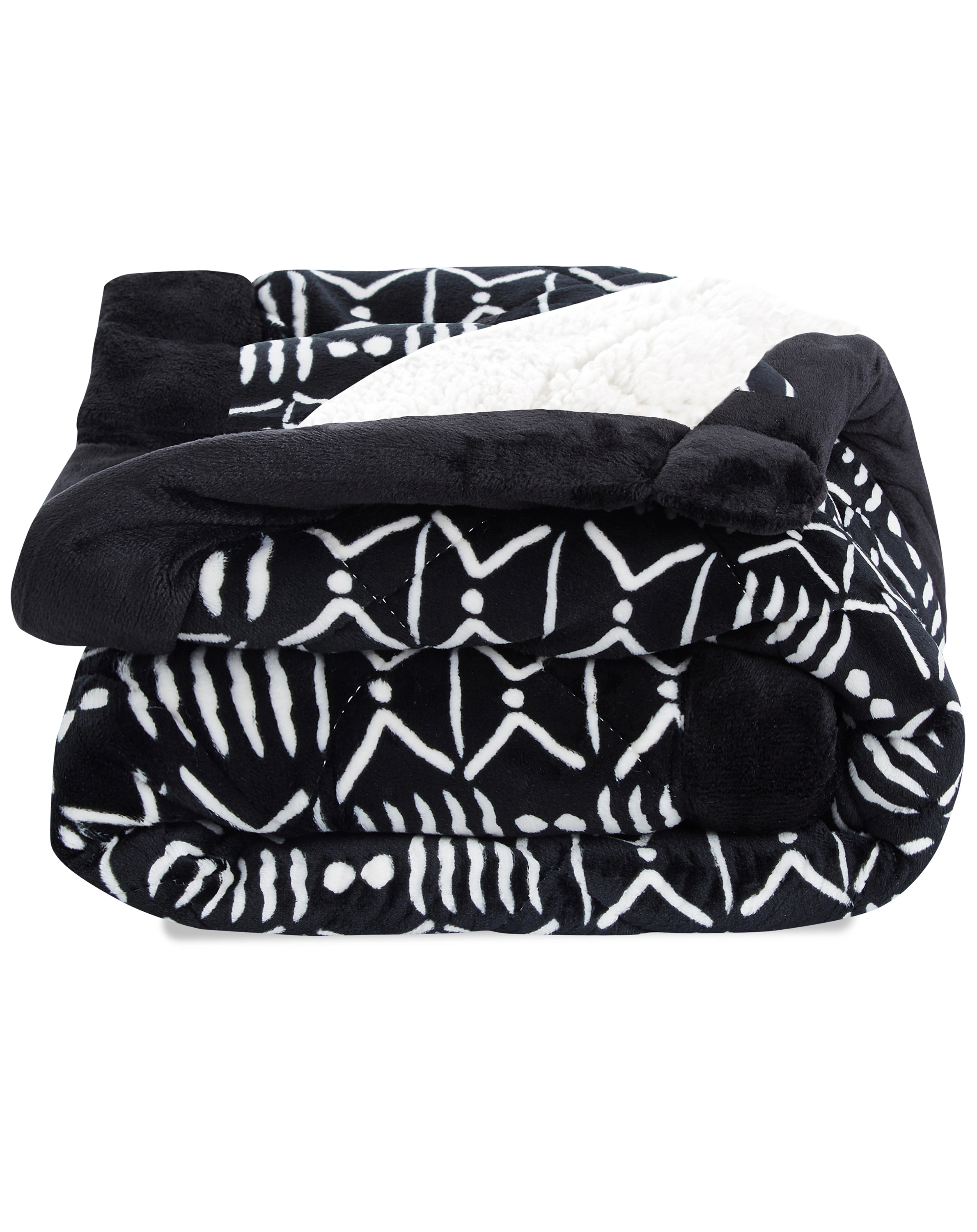 Steppdecke MUD CLOTH (71x50) in schwarz