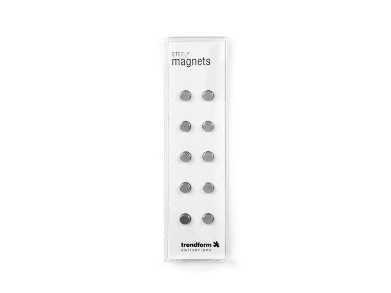 Trendform Haftmagnet Steely Silber, 10 Stück Magnetset