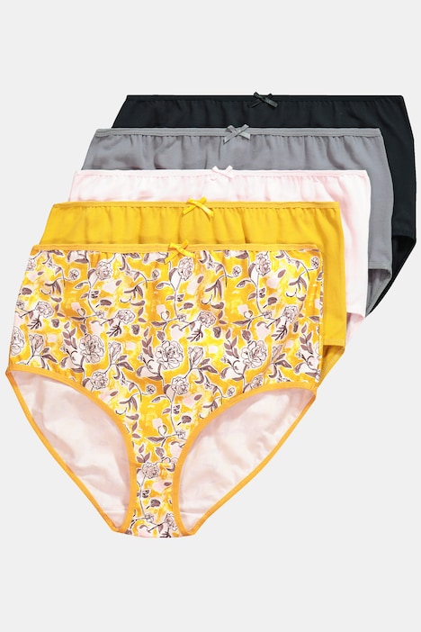 Maxislips, 5er-Pack, Blüten/einfarbig