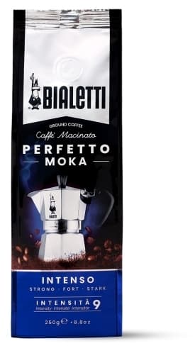 Bialetti Perfetto Moka Intens, 250 g, Mørkbrent, Kaffe, 30% Arabica, 70% robust, Veske