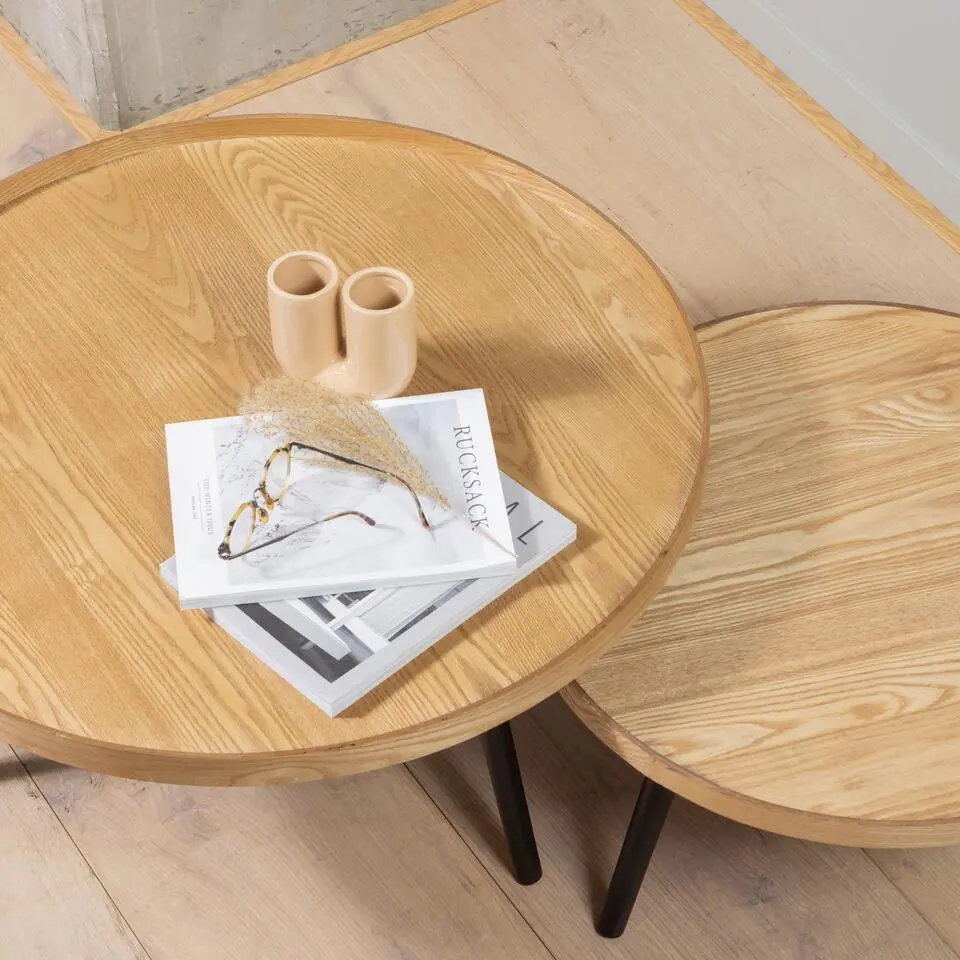 WOOOD Mesa Bijzettafel L - Hout - Naturel - 34xØ60