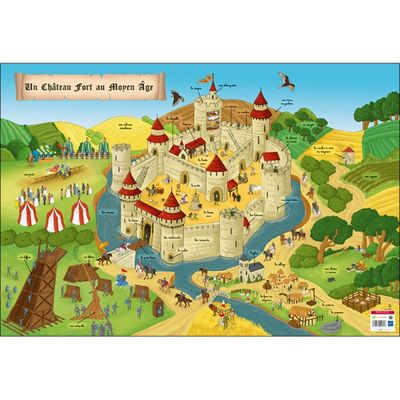 Bouchut - Poster pédagogique effaçable - 52 x 76 cm - Moyen-Âge