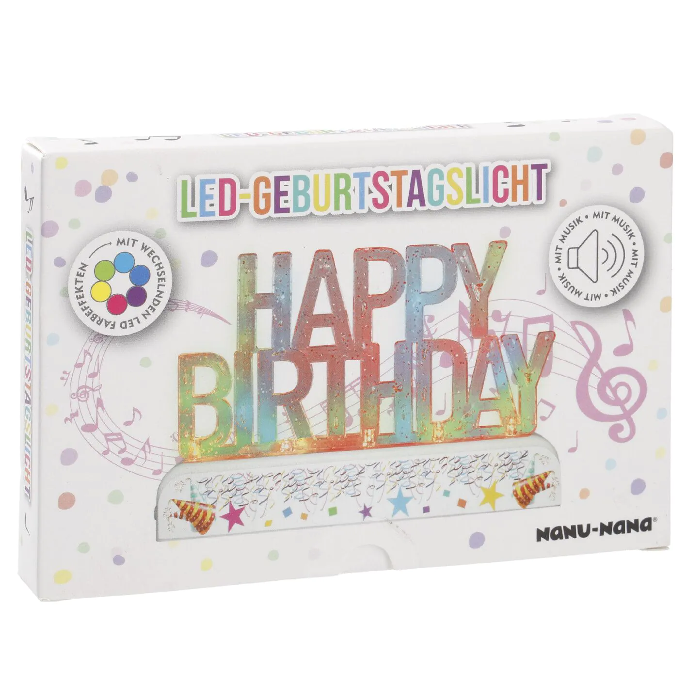 LED-Objekt Happy Birthday mit Musik