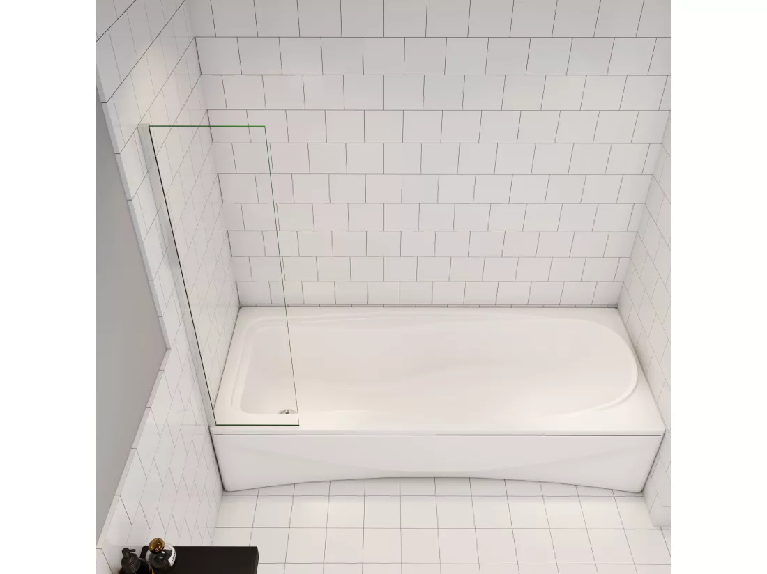 AICA pare baignoire noir 40x130cm,paroi fixée,5mm verre anticalcaire,Paroi de douche pour baignoire,style industriel et Installation réversible