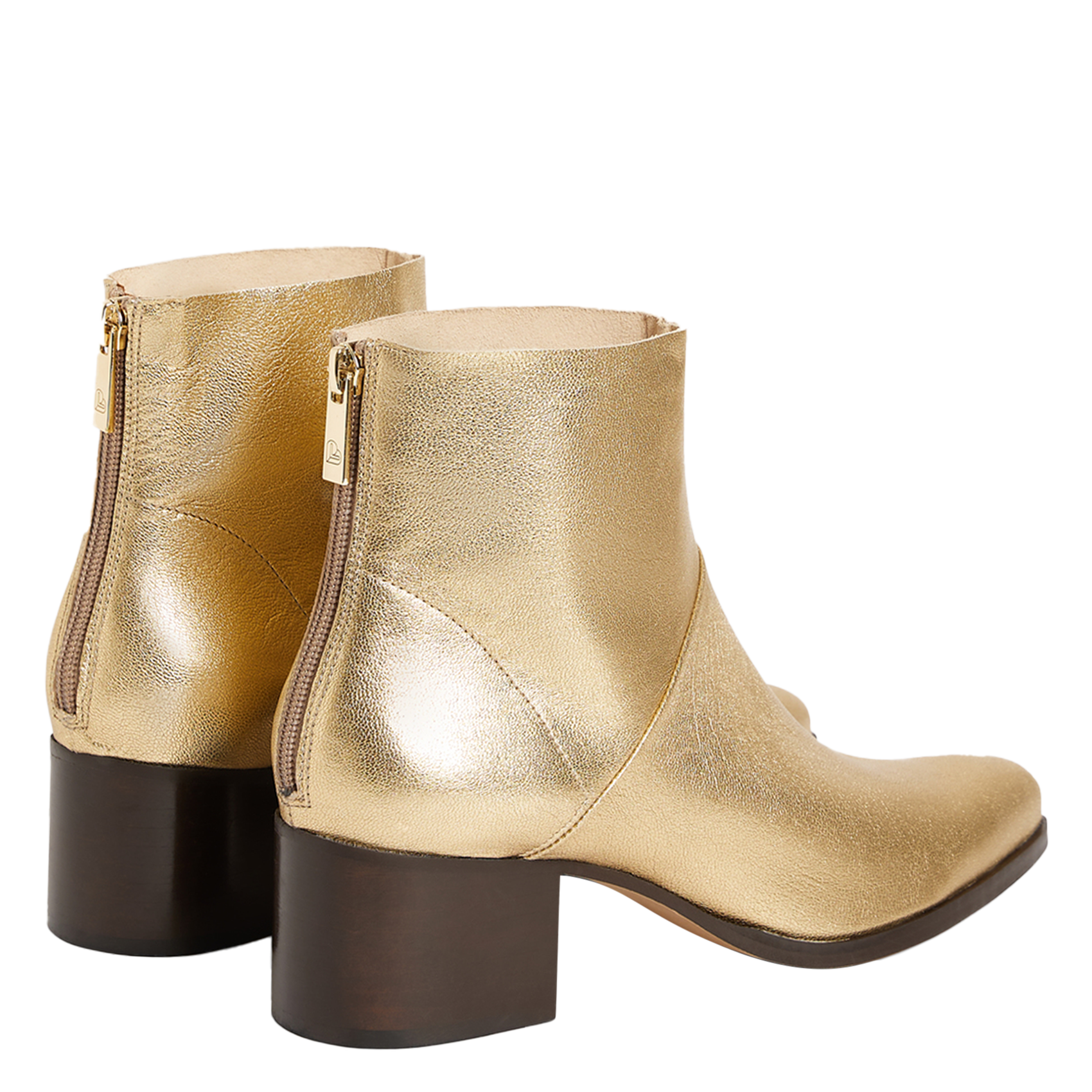 AXEL - Boots à talons en cuir| Doré