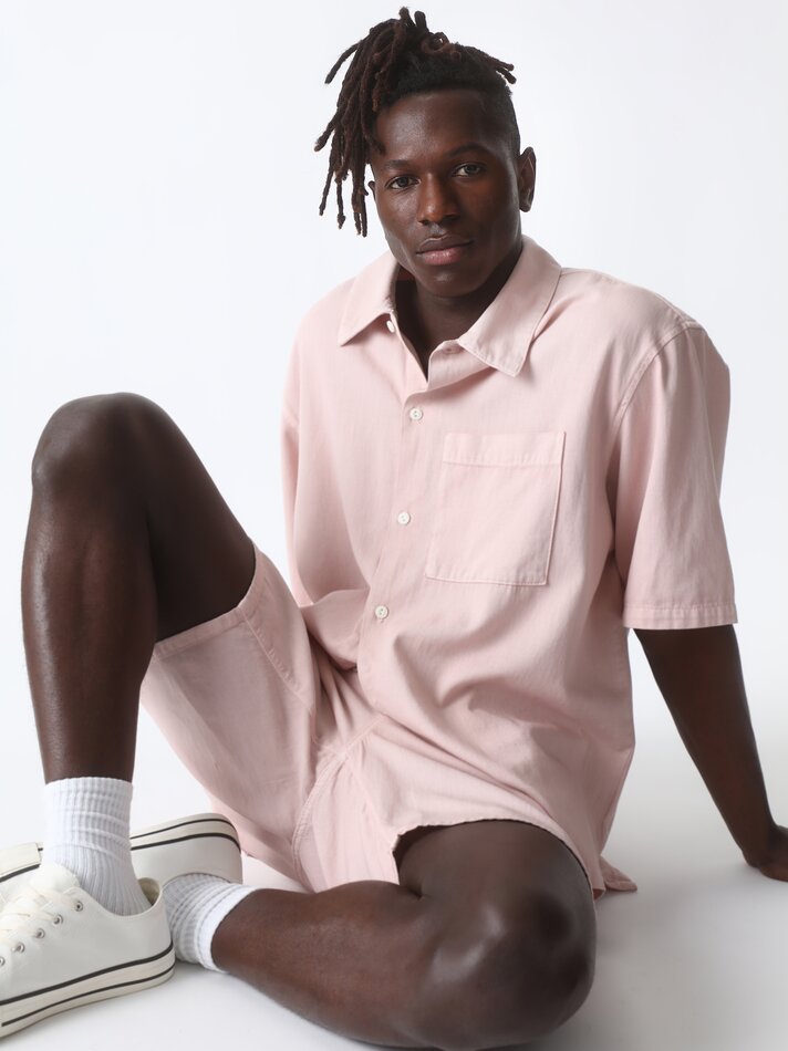 Bermuda de ganga jogger - Rosa