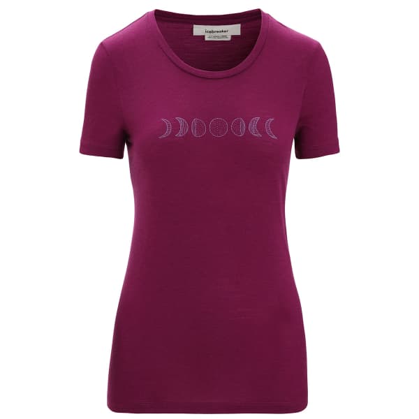 T-shirt randonnée ICEBREAKER W TECH LITE II SS TEE MOON PHASE GO BERRY
