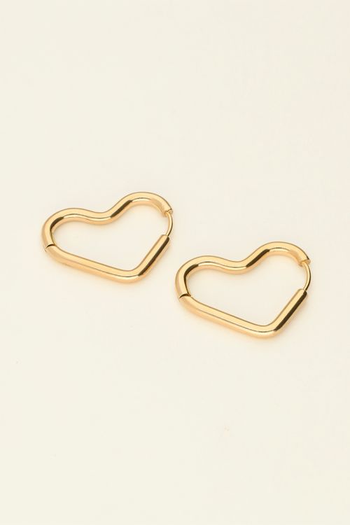 Basic oorbellen met open hart