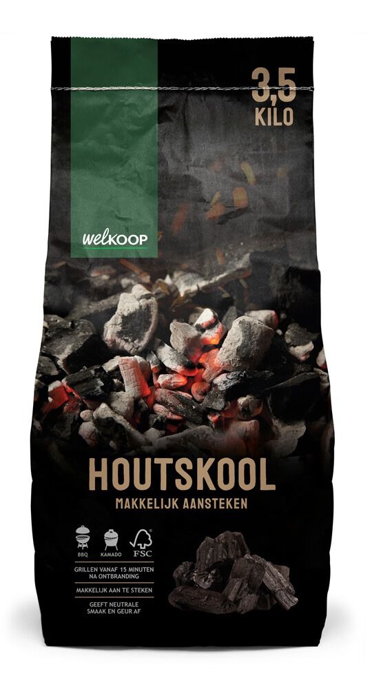 Welkoop Houtskool - BBQ brandstoffen - 3.5 Kilogram