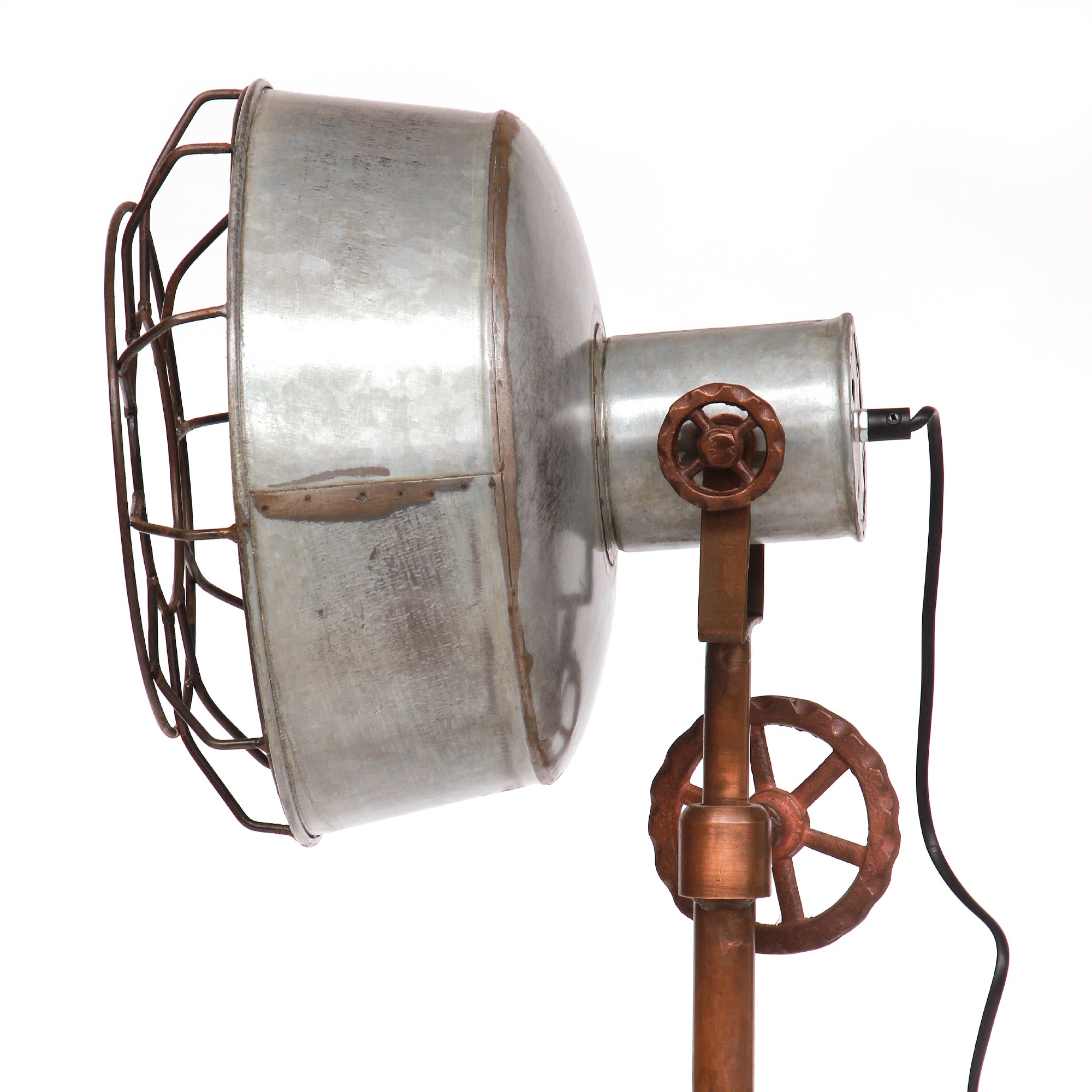 Stehleuchte 'Alan', grau, kupfer, L 73 cm, B 61 cm, H 144 cm von fischer's lagerhaus