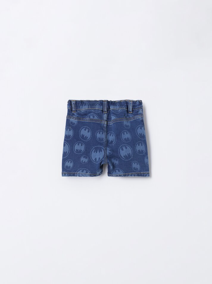 Conjunto Batman DC: camiseta e shorts jeans - Azul claro