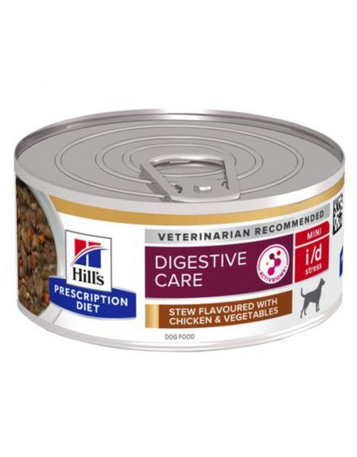 Hill's Prescription Diet I\/D Digestive Care Mini Stress Stoofpotje  Blik - Hondenvoer - Kip Groente 156 g