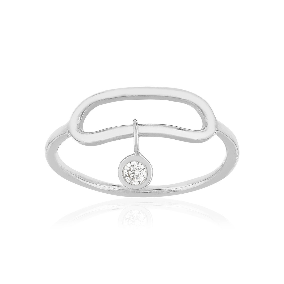 Bague argent 925, pampille zirconia