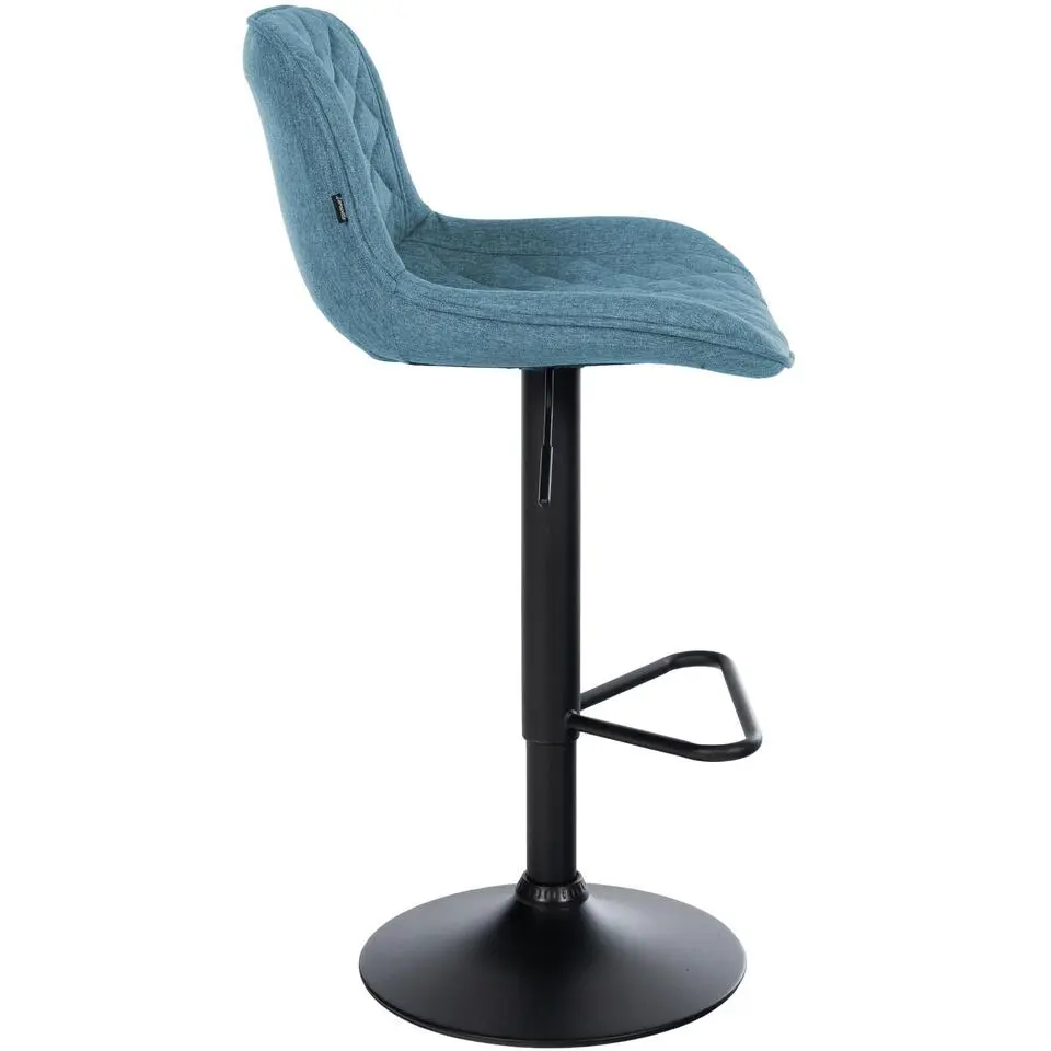 CLP Set van 2 Barkruk Kasson zwart Frame - Stof - blauw