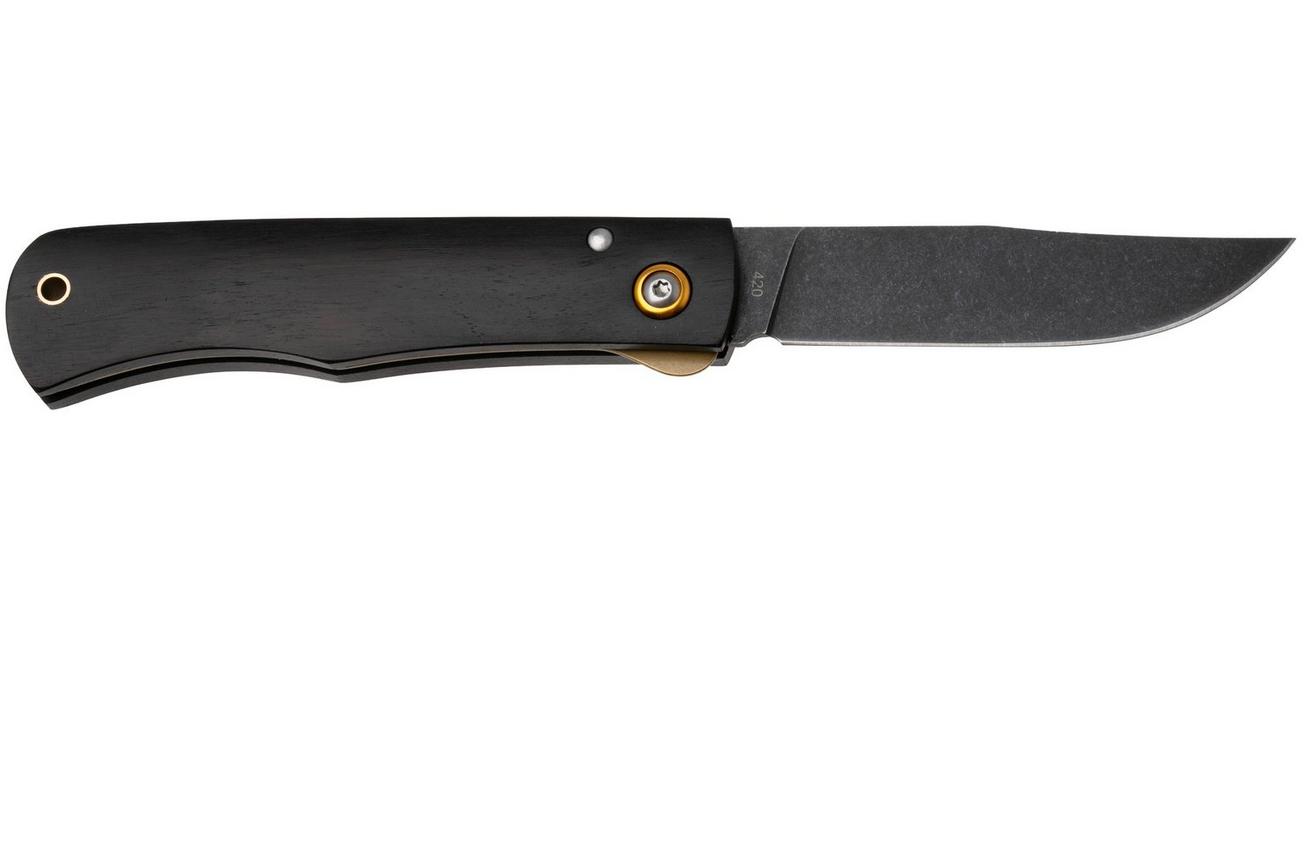 Böker Plus Rusticus All Black 01BP0040, Blackwashed 420 Stainless Steel, Ebony Wood zakmes