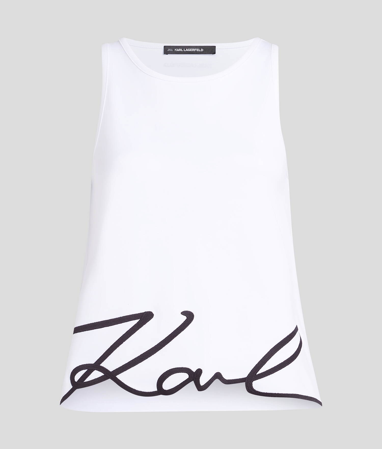 DÉBARDEUR À OURLET KARL SIGNATURE - Blanc