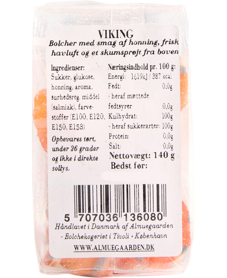 Almuegaarden Vikinge bolcher med smag af honning & mentol No color