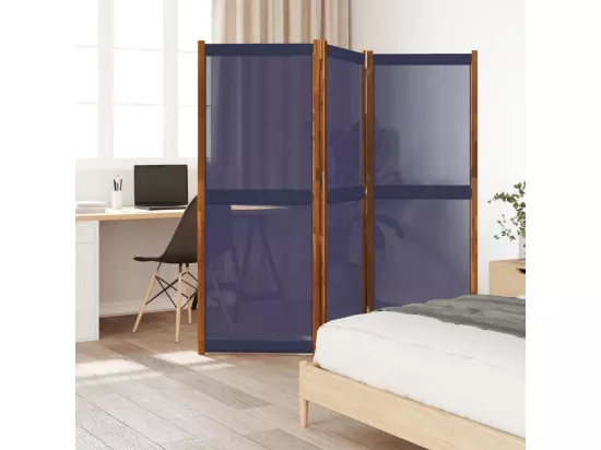 Cloison de séparation 3 panneaux bleu foncé 210x180 cm