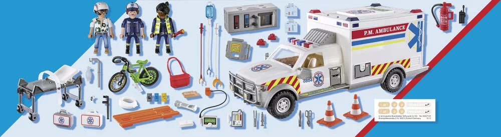 AMBULANCE AVEC SECOURISTES ET BLESSE - 70936