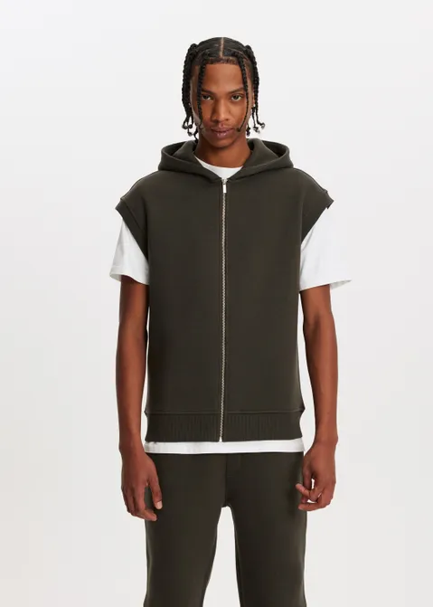 Hoodie zonder mouwen groen (GRN.PI)