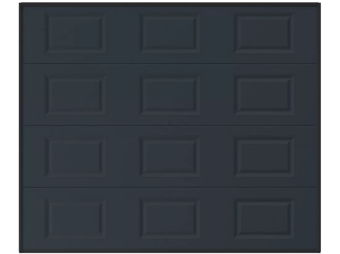 Porte de garage sectionnelle à cassette anthracite motorisée L254 x H218 cm - CAOPAS