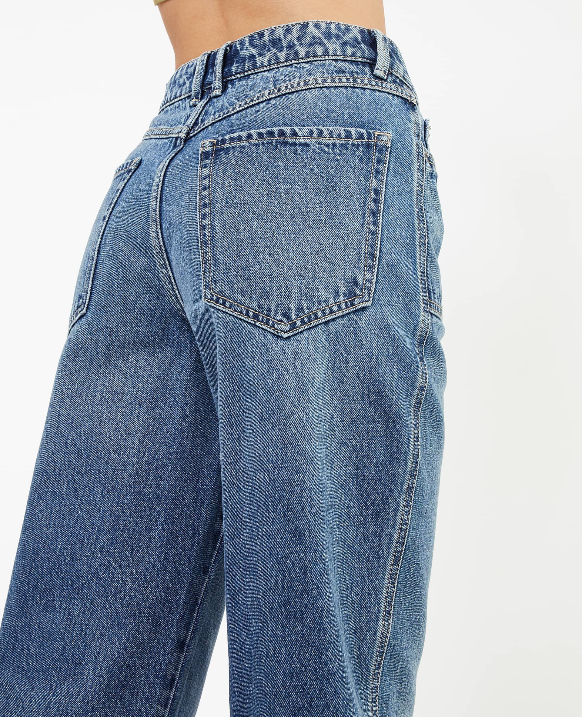 Jean droit taille haute - Bleu