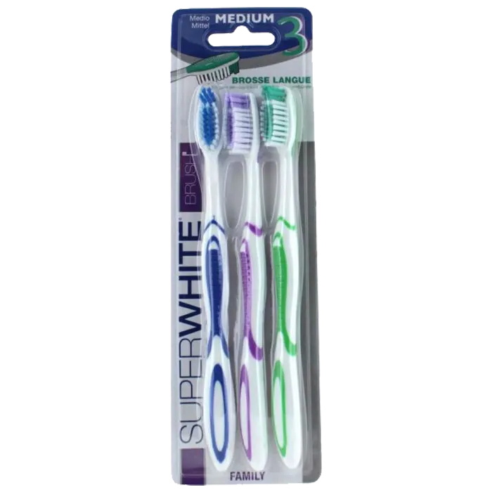 Brush 3 Brosses à Dents Médium - 3 Brosses à Dents