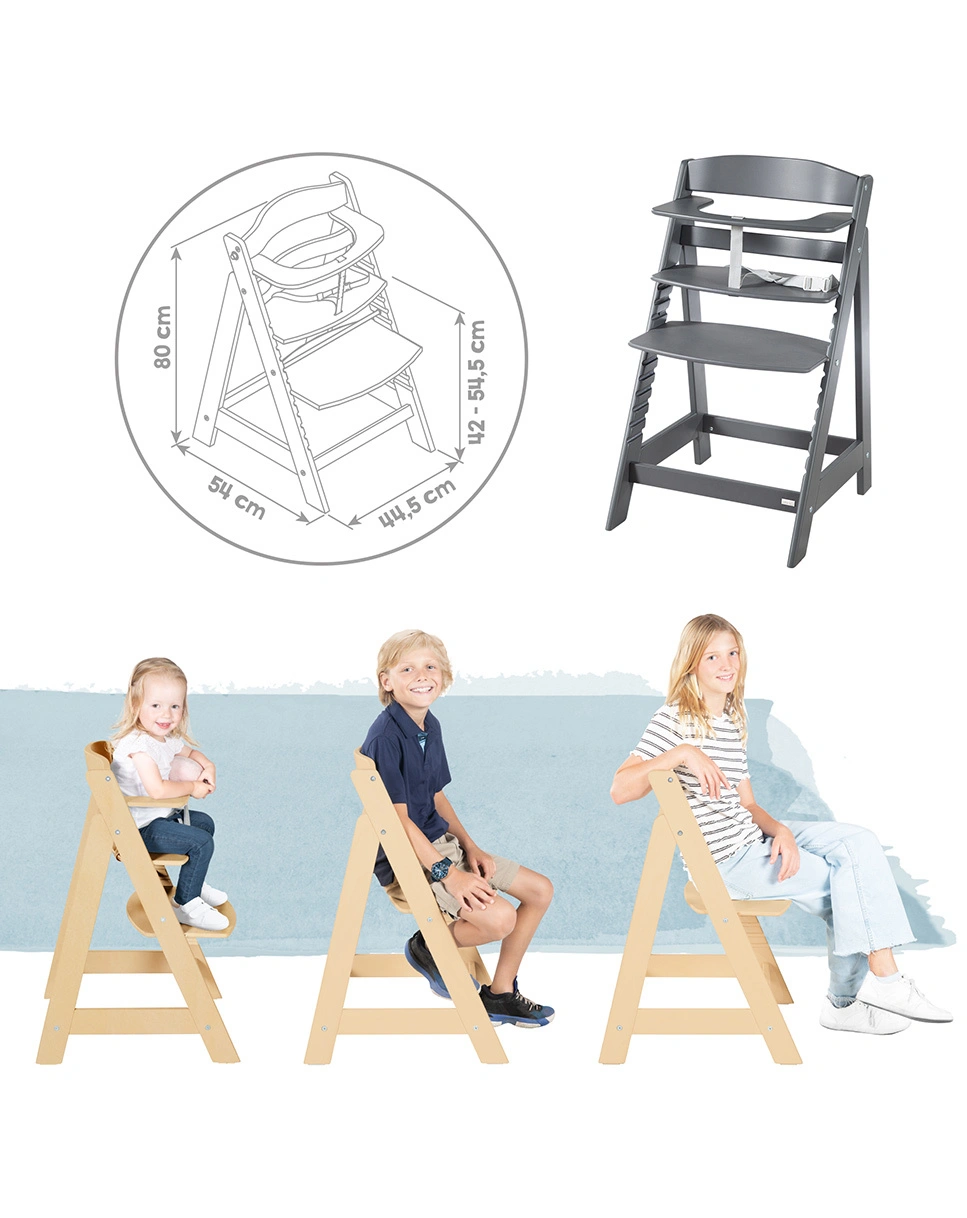 Treppenhochstuhl LUXE 2in1 anthrazit (Farbe: graphite)