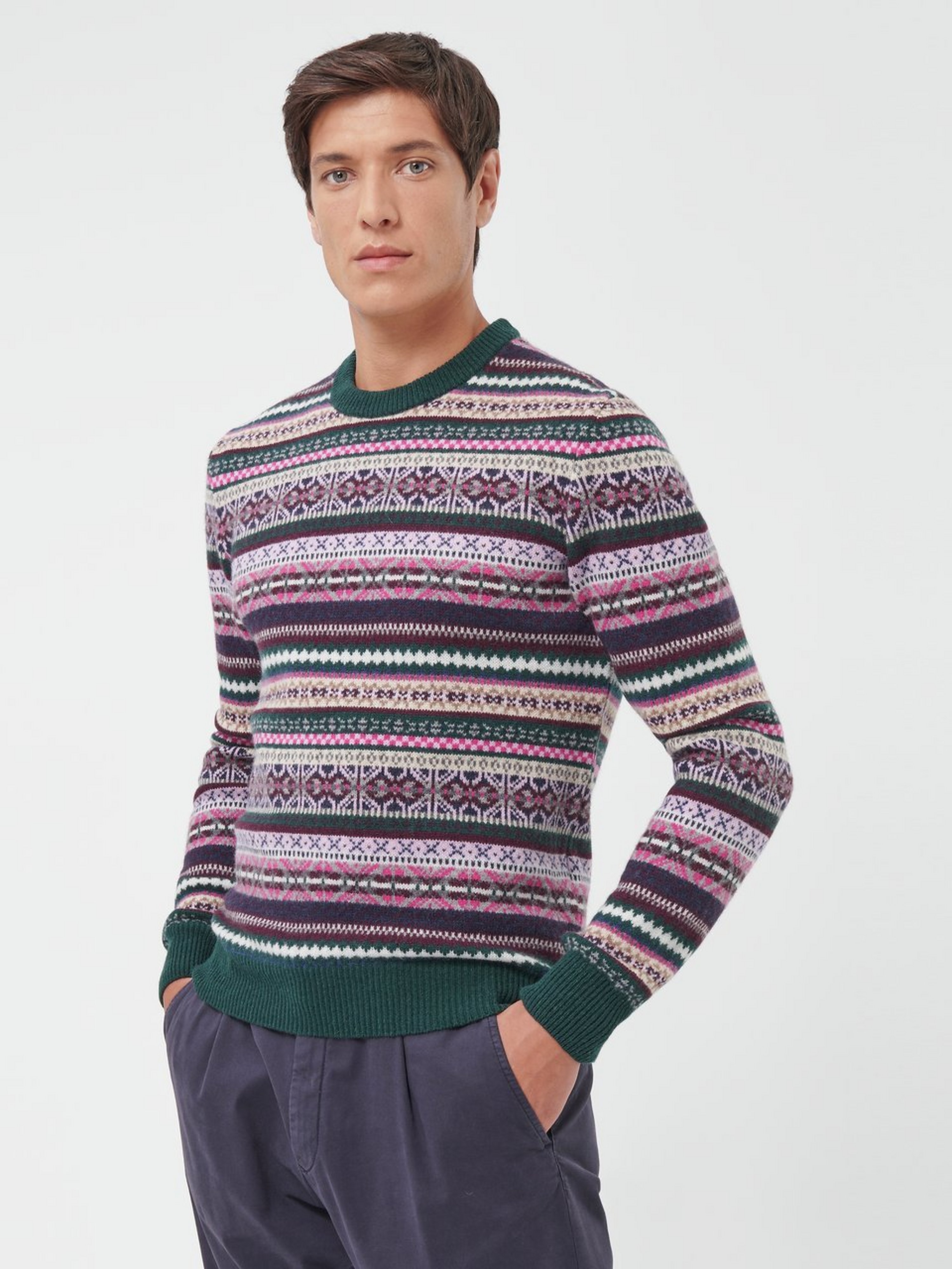 Rundhals-Pullover MULTI COLOUR FAIR ISLE C-NECK
