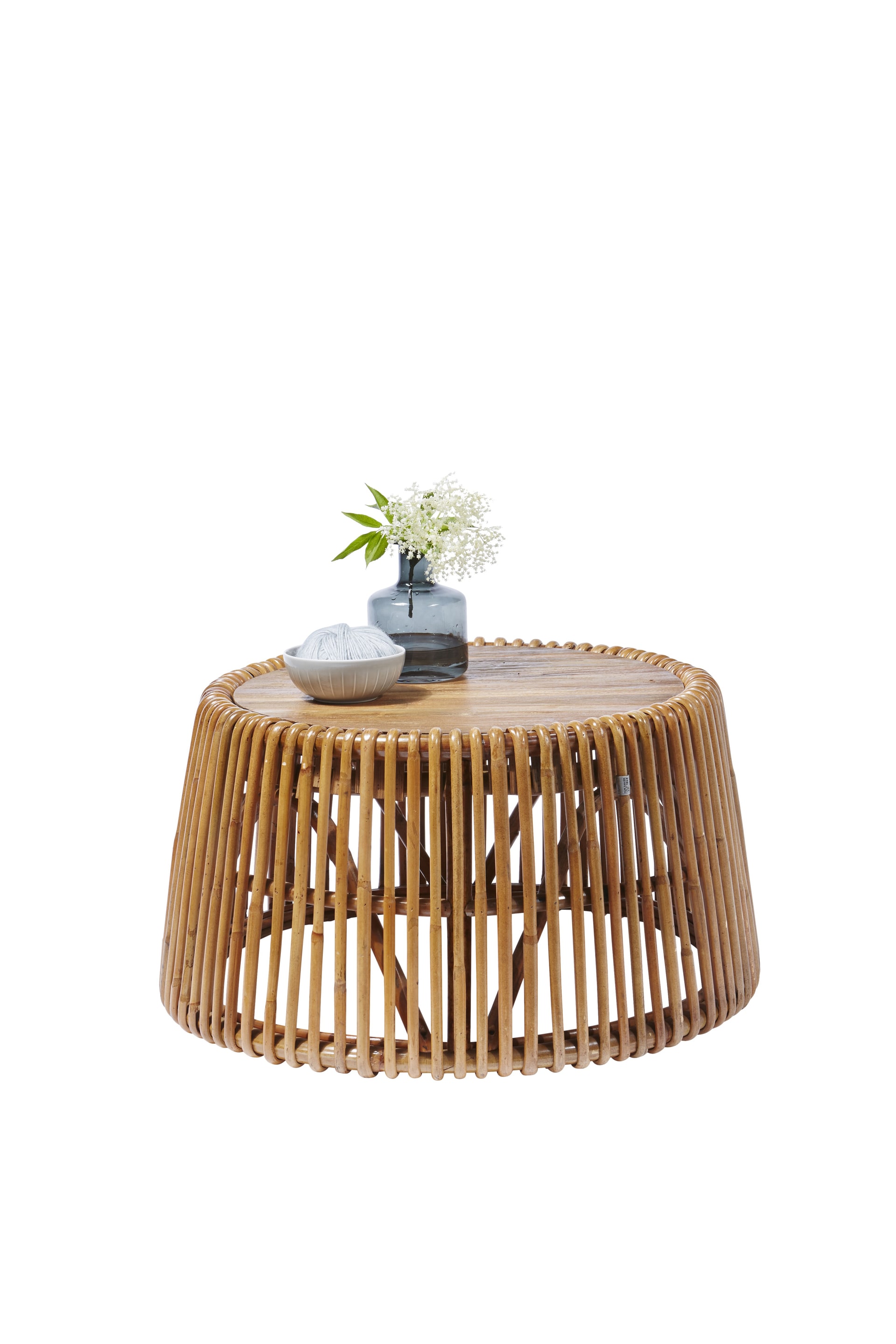 TOM TAILOR Beistelltisch 69 x 69 cm Rattan/reyceltes Teakholz natur