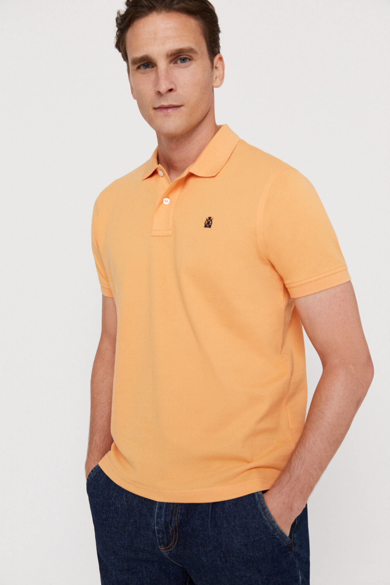 Polo piqué logo - Laranja