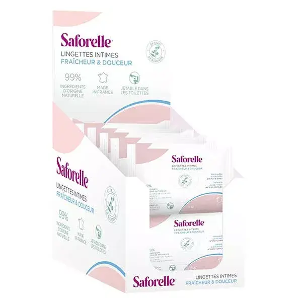 Saforelle Soin & Hygiène Lingettes Intimes Biodégradables Pocket 10 unités