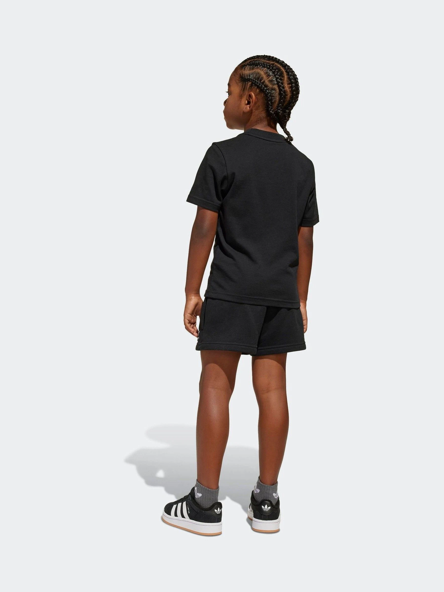 Zwart - adidas Originals Little Kids set van short en T-shirt